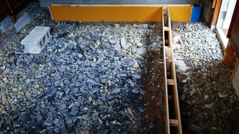 土間打ちの下準備